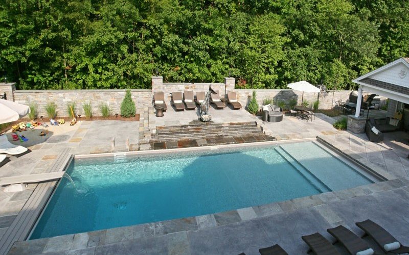 Custom inground pool installed by Majestic Pools